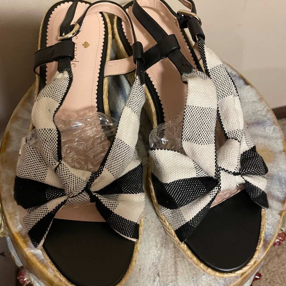 Kate Spade Black and White Checkered Women's Sandals